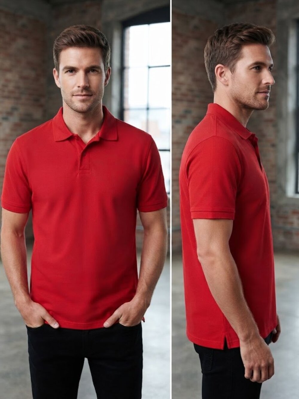 Bench Men's Red 2 Button Polo Shirt Cotton Blend Classic Golf Casual Size XXL